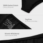 Women's Cheeky High Cut Bikini 3 Pack Black (3pack)