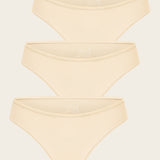 Women's Cheeky High Cut Bikini 3 Pack Parchment (3pack)