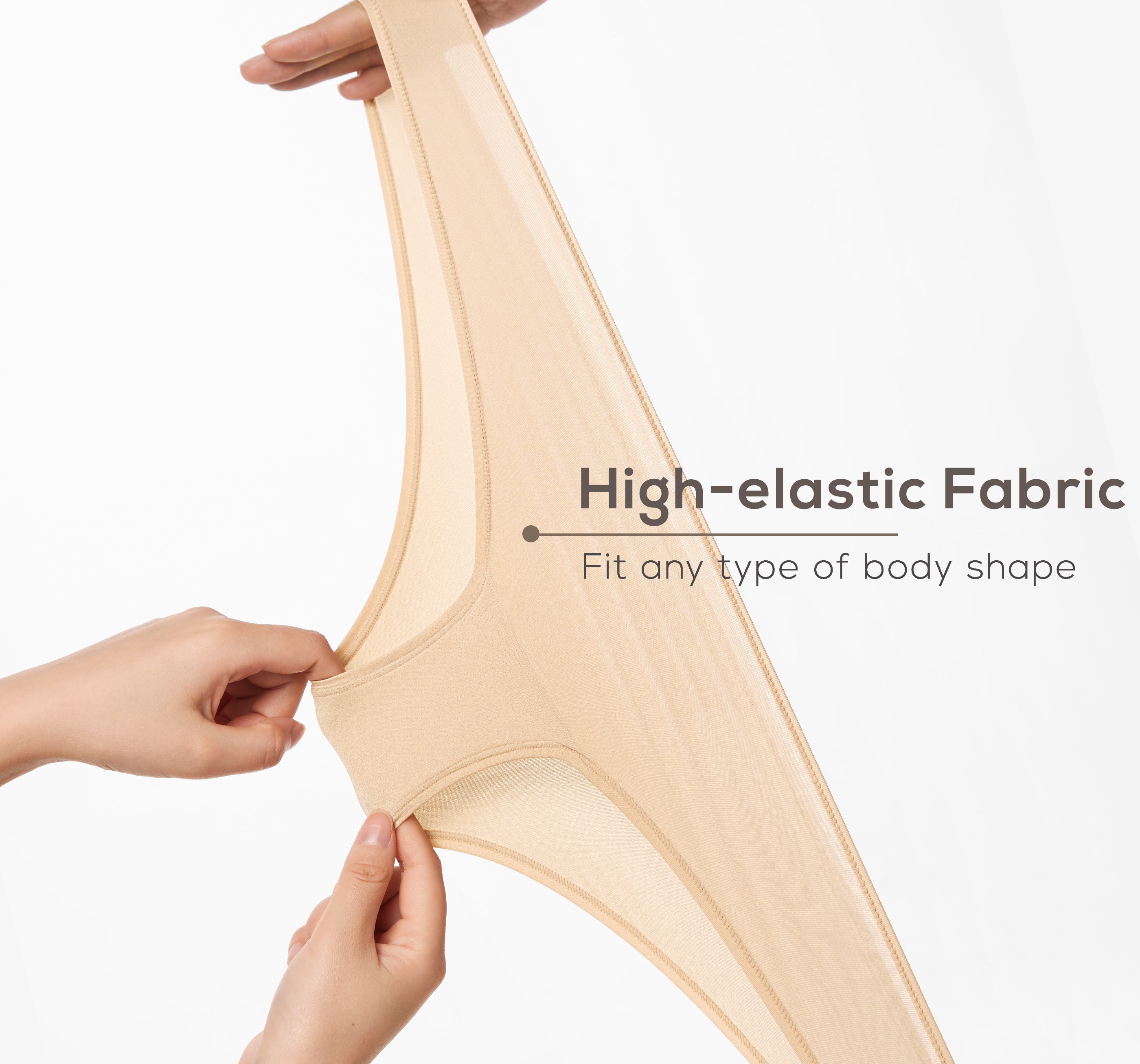 Women's Cheeky High Cut Bikini 3 Pack Beige (3pack)