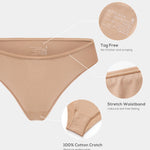 Women's Cheeky High Cut Bikini 3 Pack Natural (3pack)