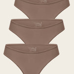 Women's Cheeky High Cut Bikini 3 Pack Brown Purple (3pack)