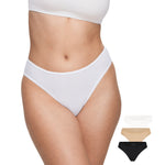 Women's Cheeky High Cut Bikini 3 Pack Basic 3 (3pack)