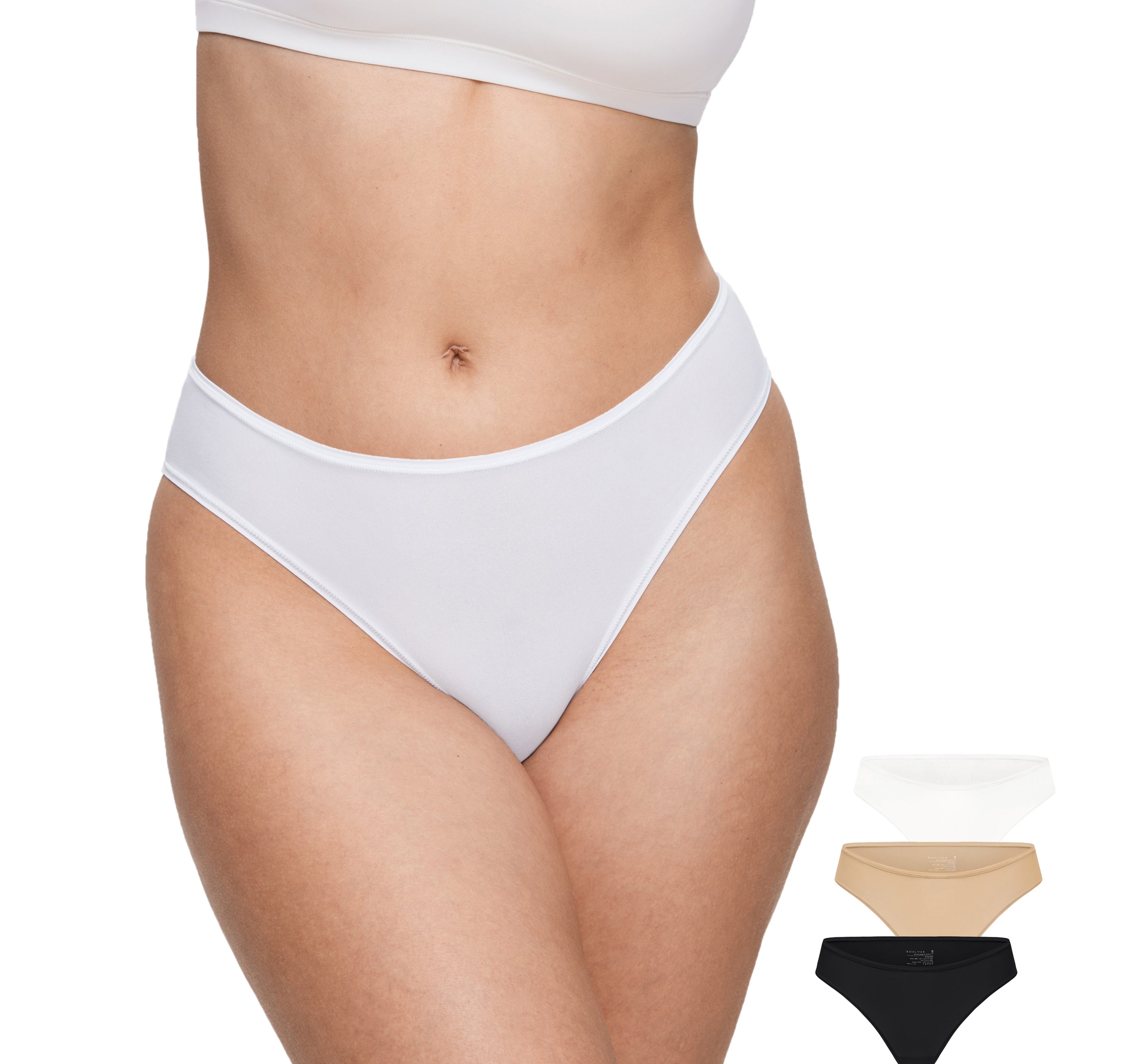 Women's Cheeky High Cut Bikini 3 Pack Basic 3 (3pack)