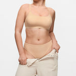 Women's Cheeky High Cut Bikini 3 Pack Beige (3pack)