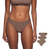 Women's Cheeky High Cut Bikini 3 Pack Brown Purple (3pack)