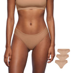 Women's Cheeky High Cut Bikini 3 Pack Natural (3pack)