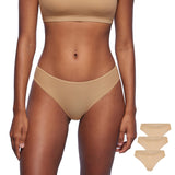 Women's Cheeky High Cut Bikini 3 Pack Soft Tan (3pack)