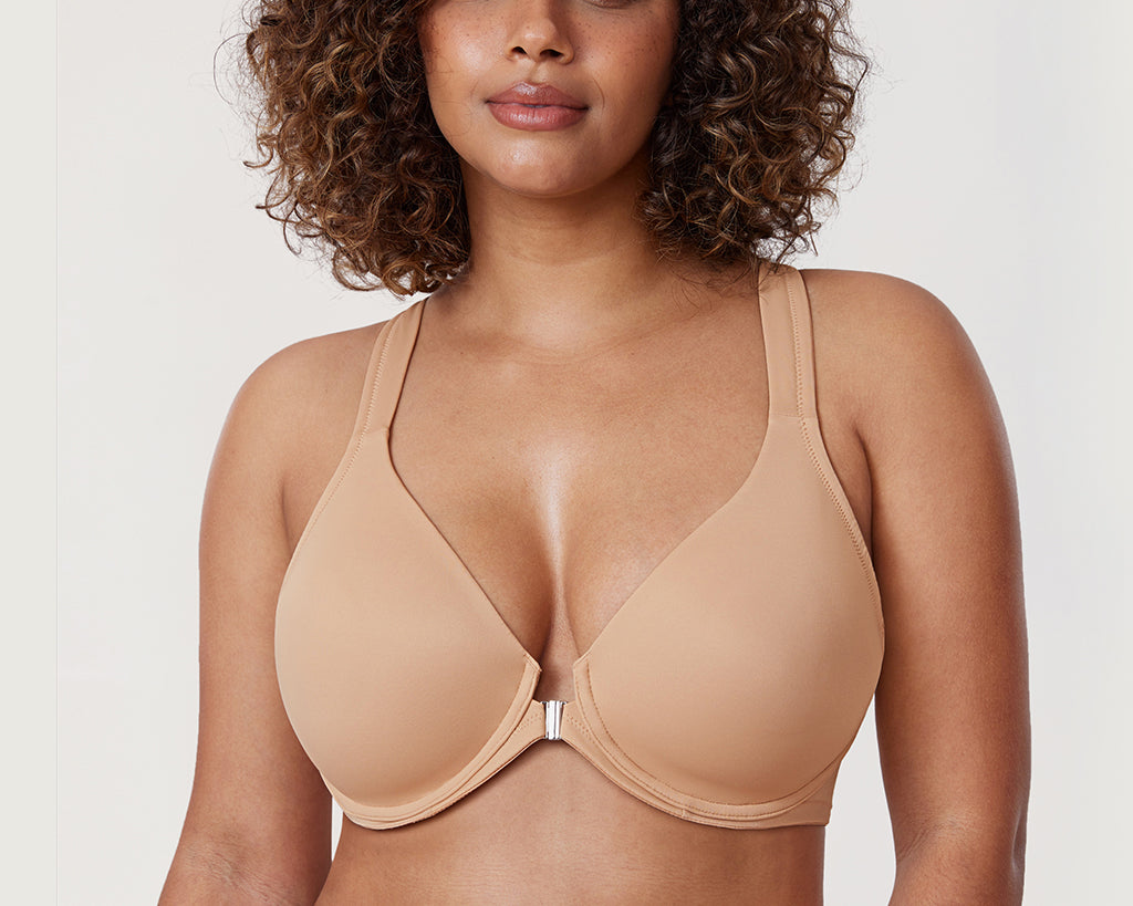 Women's Plunge Racerback Front Closure Bra Gentle Rose