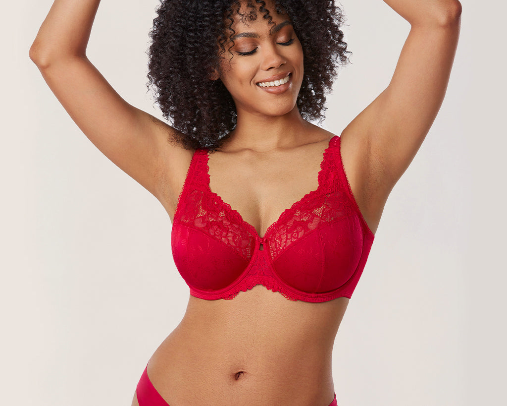Women's Beauty Lace Bra Dark Red