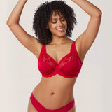 Women's Beauty Lace Bra Lipstick Red