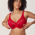 Women's Beauty Lace Bra Dark Red