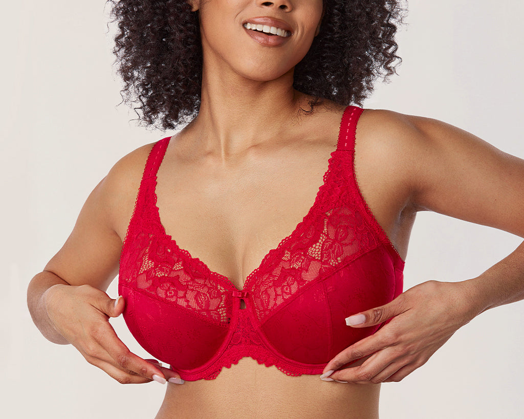 Women's Beauty Lace Bra Dark Red