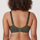 Women's Sheer Lace Unlined Bra Olive Green