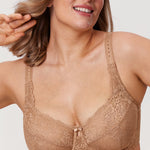 Women's Sheer Lace Unlined Bra Barely Buff