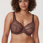 Women's Sheer Lace Unlined Bra Taupe