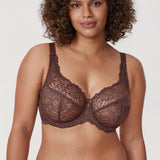 Women's Sheer Lace Unlined Bra Taupe