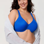 Women's Underwire Minimizer Bra Sparkle Blue
