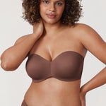Women's Underwire Strapless Bra Brown Violet