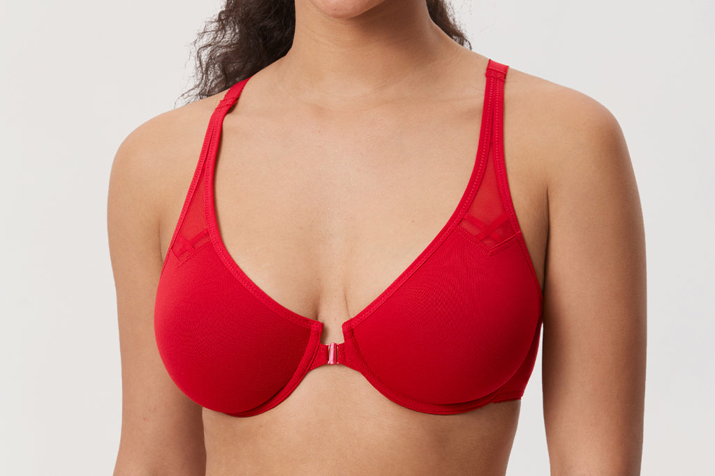 DELIMIRA Women's Front Closure Unlined Bra Natural