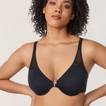 DELIMIRA Women's Front Closure Unlined Bra Black