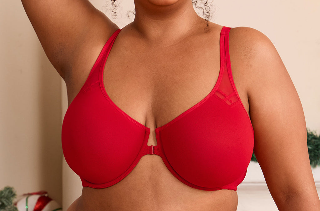 DELIMIRA Women's Front Closure Unlined Bra Natural