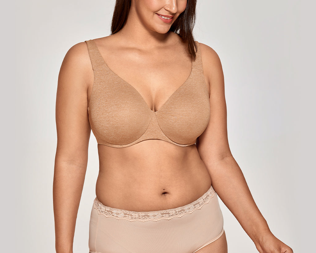 Women's Unlined Minimizer Bra Gravel Beige