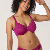 Women's Lace Front Closure Bra Magenta Purple