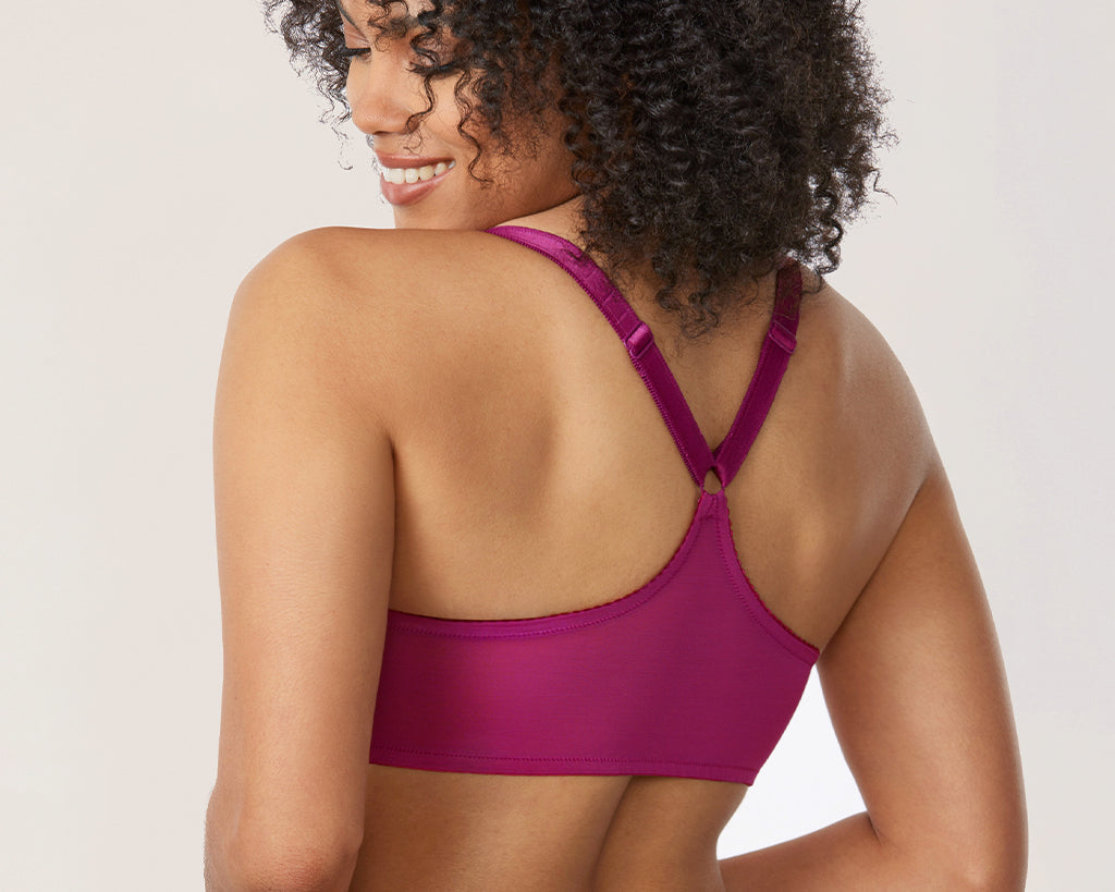 Women's Lace Front Closure Bra Magenta Purple