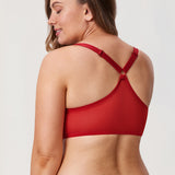 Women's Lace Front Closure Bra Lipstick Red