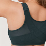Women's Plunge Back Posture Bra Forest Dark Green @model_info:ES02