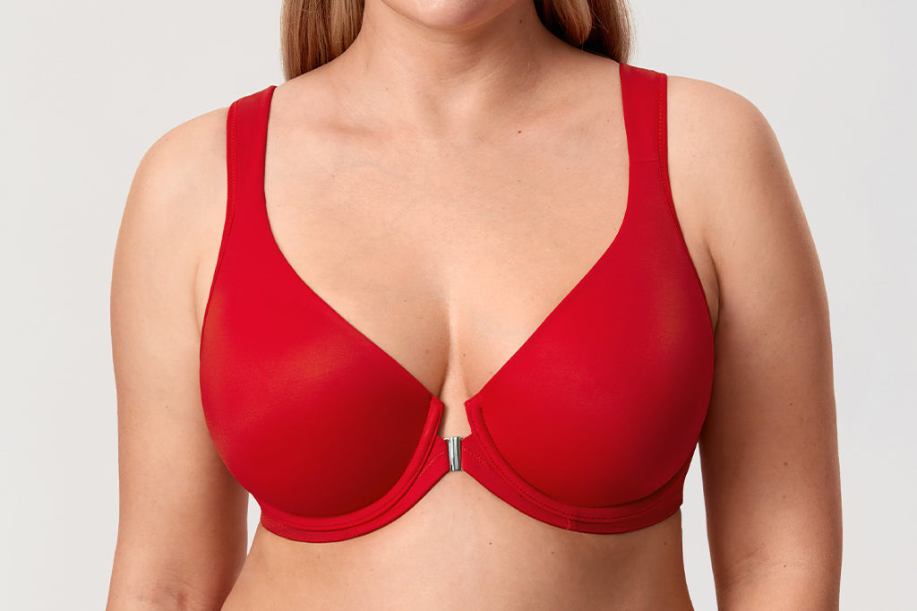 Women's Plunge Back Posture Bra Barely Buff