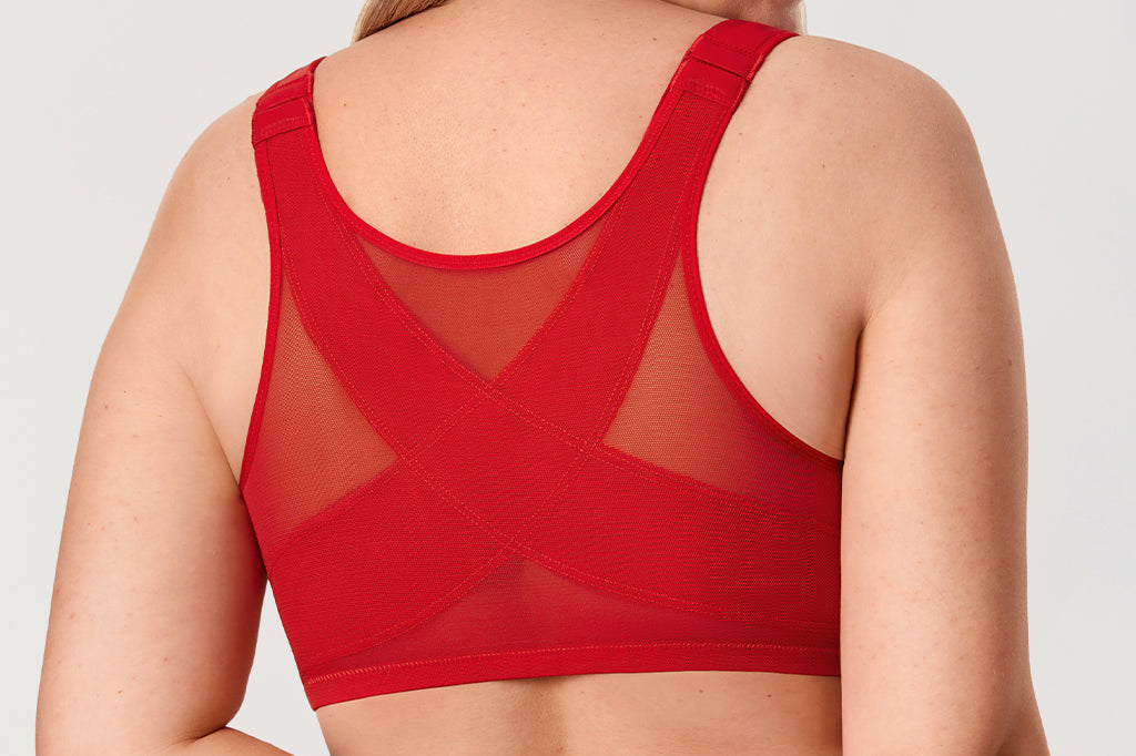 Women's Plunge Back Posture Bra Barely Buff