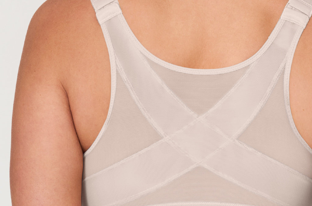 Women's Plunge Back Posture Bra Vanilla White