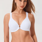 Women's Plunge Back Posture Bra White @model_info:ESA1