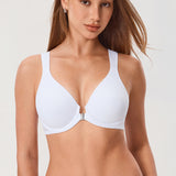 Women's Plunge Back Posture Bra White @model_info:ESA1