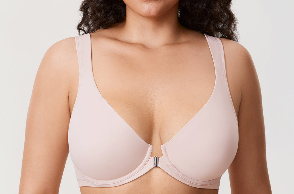 Women's Plunge Back Posture Bra Mochaccino
