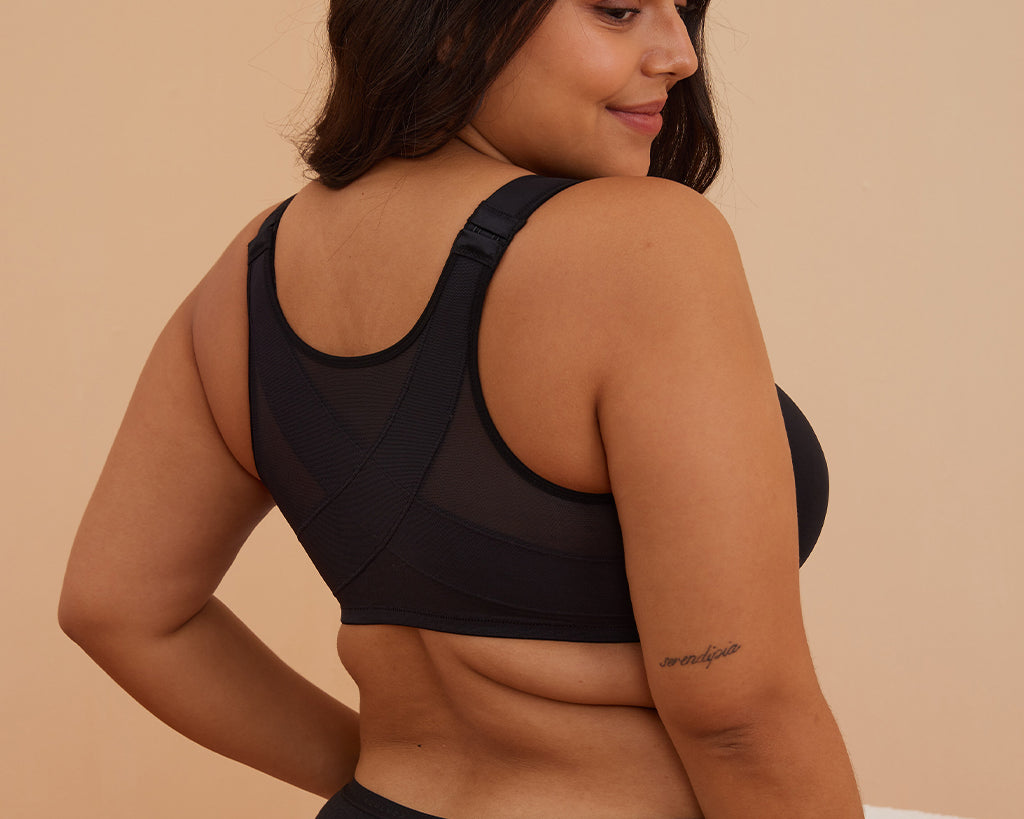 Women's Plunge Back Posture Bra Black