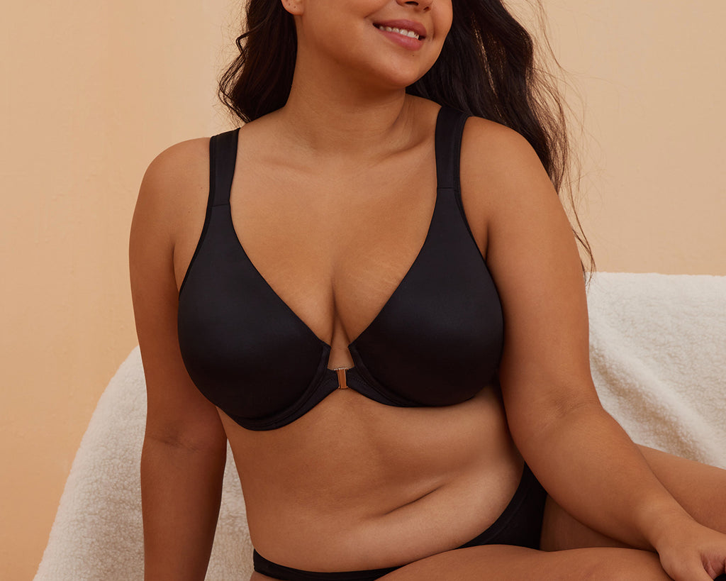 Women's Plunge Back Posture Bra Black