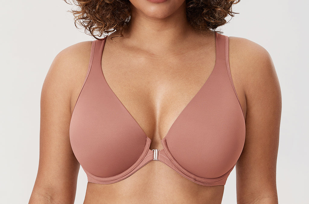 Women's Plunge Back Posture Bra Vintage Rose @model_info:V1