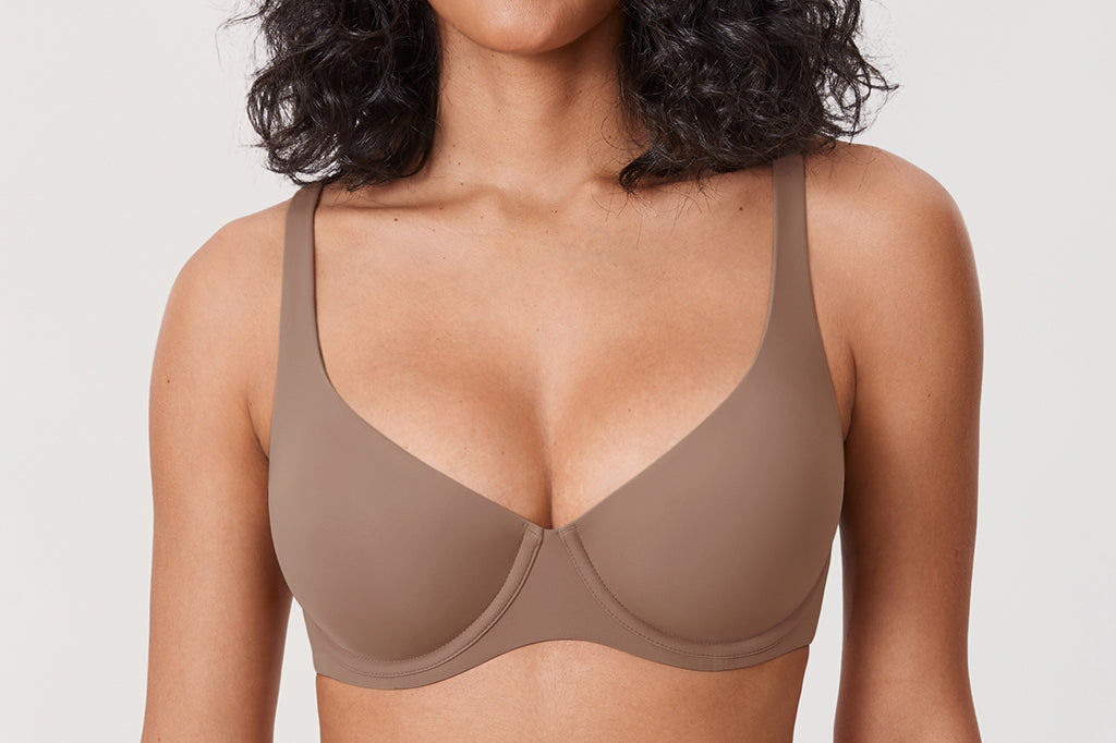 Women's Unlined Balconette Bra Brown Purple