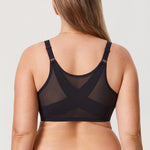 Women's Lace Front Closure Posture Bra Black