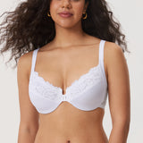 Women's Lace Front Closure Posture Bra White
