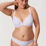Women's Lace Front Closure Posture Bra White