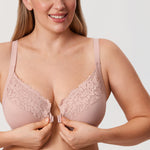 Women's Lace Front Closure Posture Bra Rose Smoked