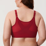 Women's Lace Front Closure Posture Bra Dark Red
