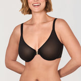 Women's Sheer Mesh Front Closure Posture Bra Black