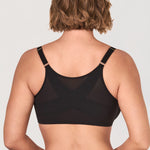Women's Sheer Mesh Front Closure Posture Bra Black