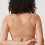 Women's Sheer Mesh Front Closure Posture Bra Barely Buff @model_info:ES2