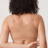 Women's Sheer Mesh Front Closure Posture Bra Barely Buff @model_info:ES2