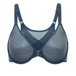 Women's Sheer Mesh Front Closure Posture Bra Black